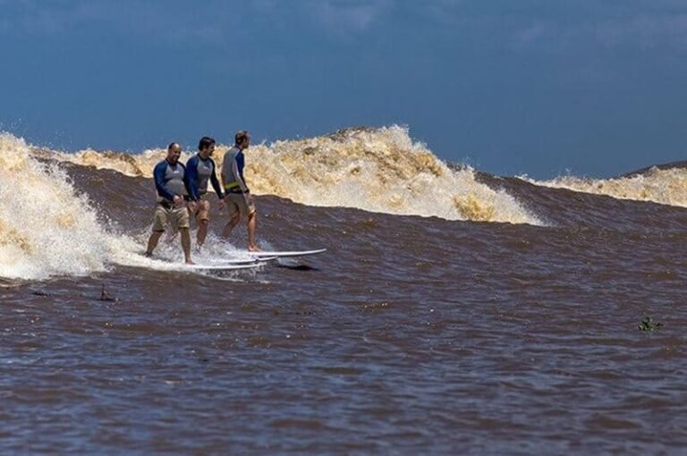 Wisatawan Asing Berselancar Di Ombak Bono 768x510